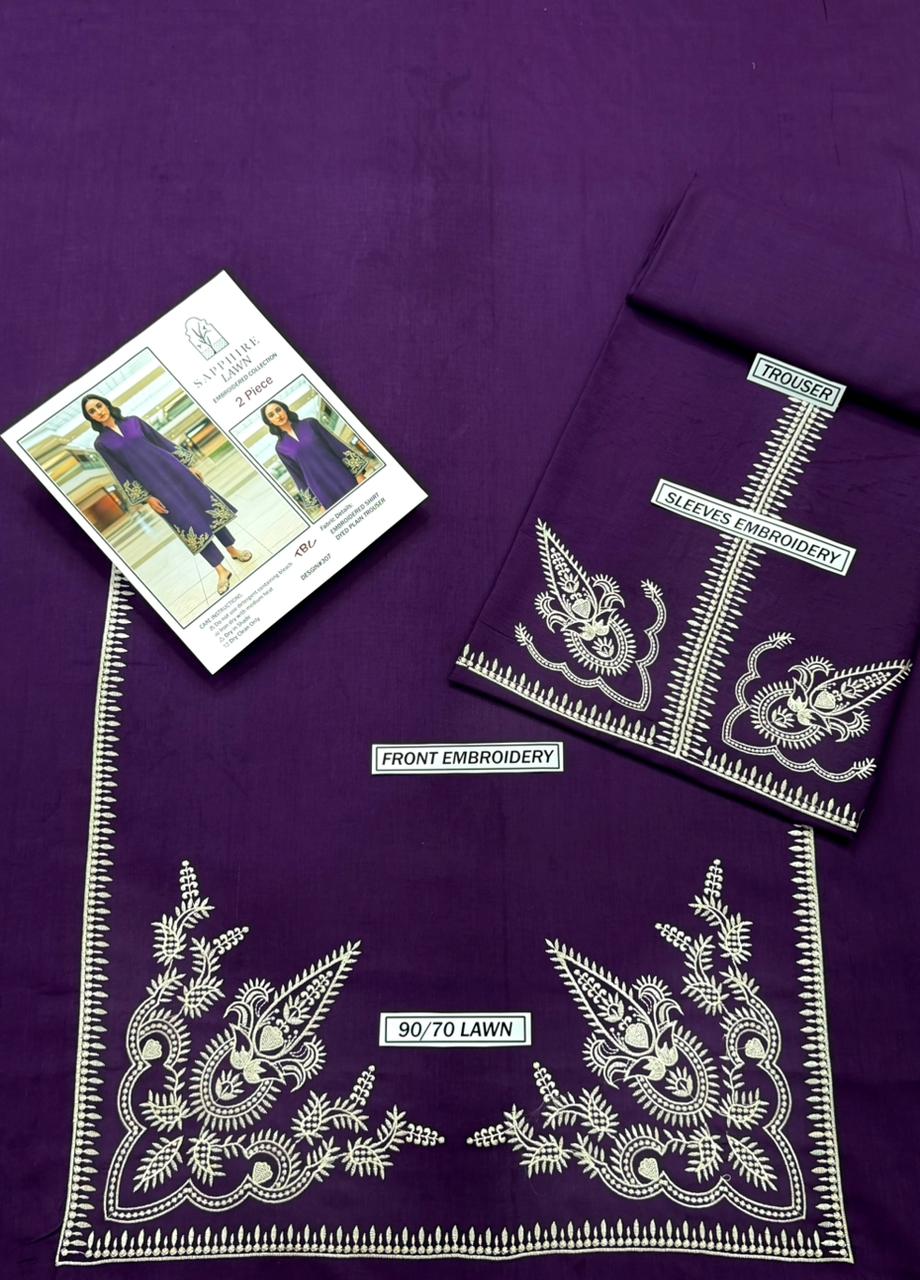 Premium Embroidered Lawn 2PC Collection | Sapphire
