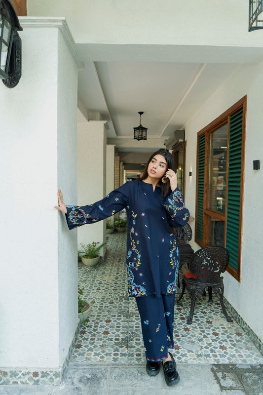 2 Piece - Unstitched Dhanak Stuff Full Embroidered Suit - Winter collection 2026