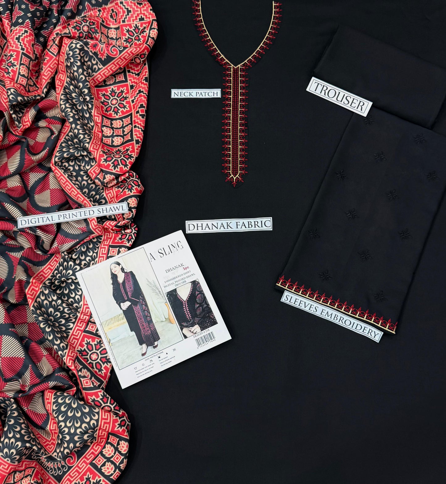 Dhanak 3Pcs Suit with wool shawl