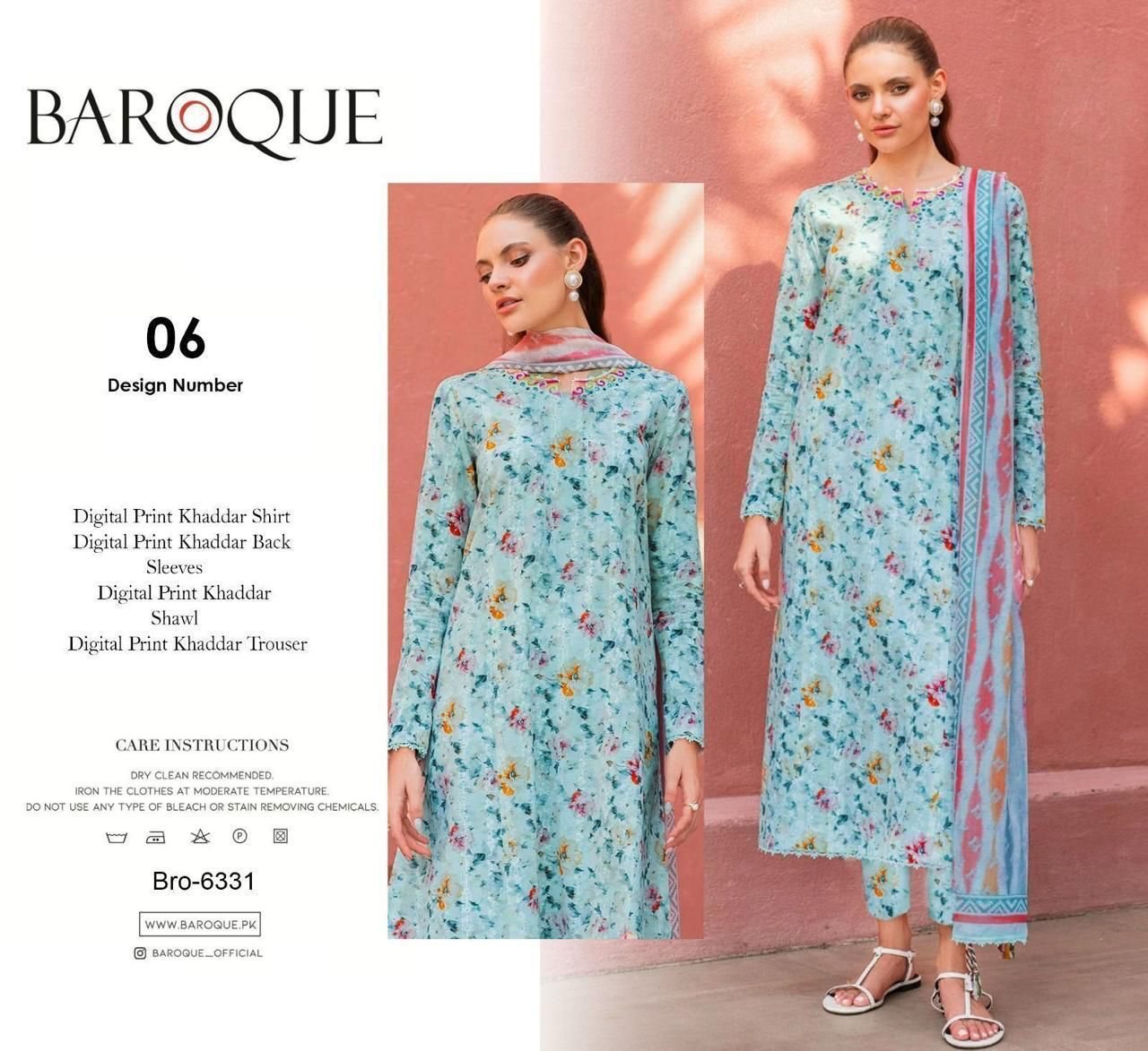 Unstitched Khaddar 3 Piece Digital Printed Dress ( Most trending Orignal Branded )