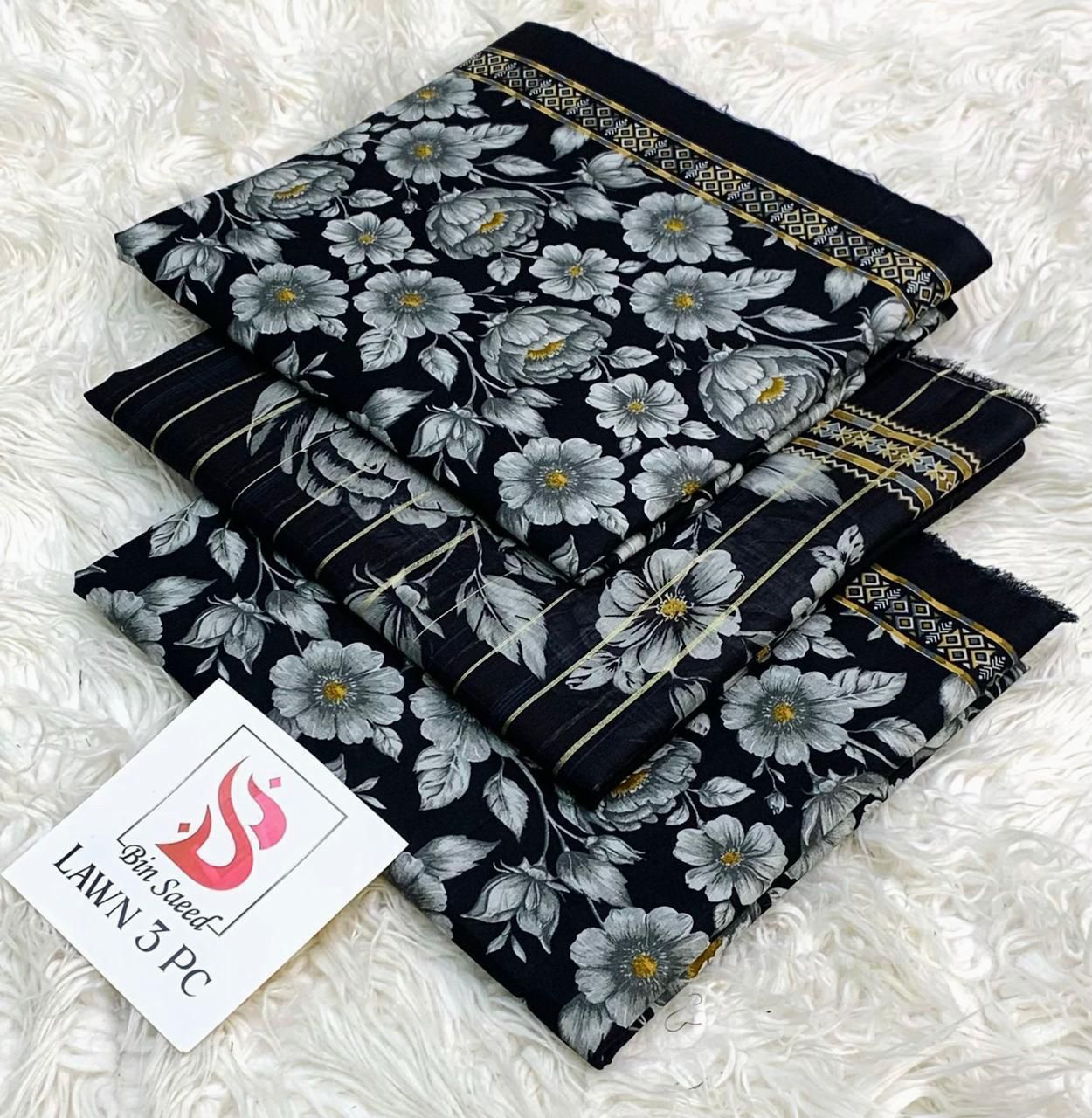 Bin Saeed Lawn 3Pcs (100% Original)