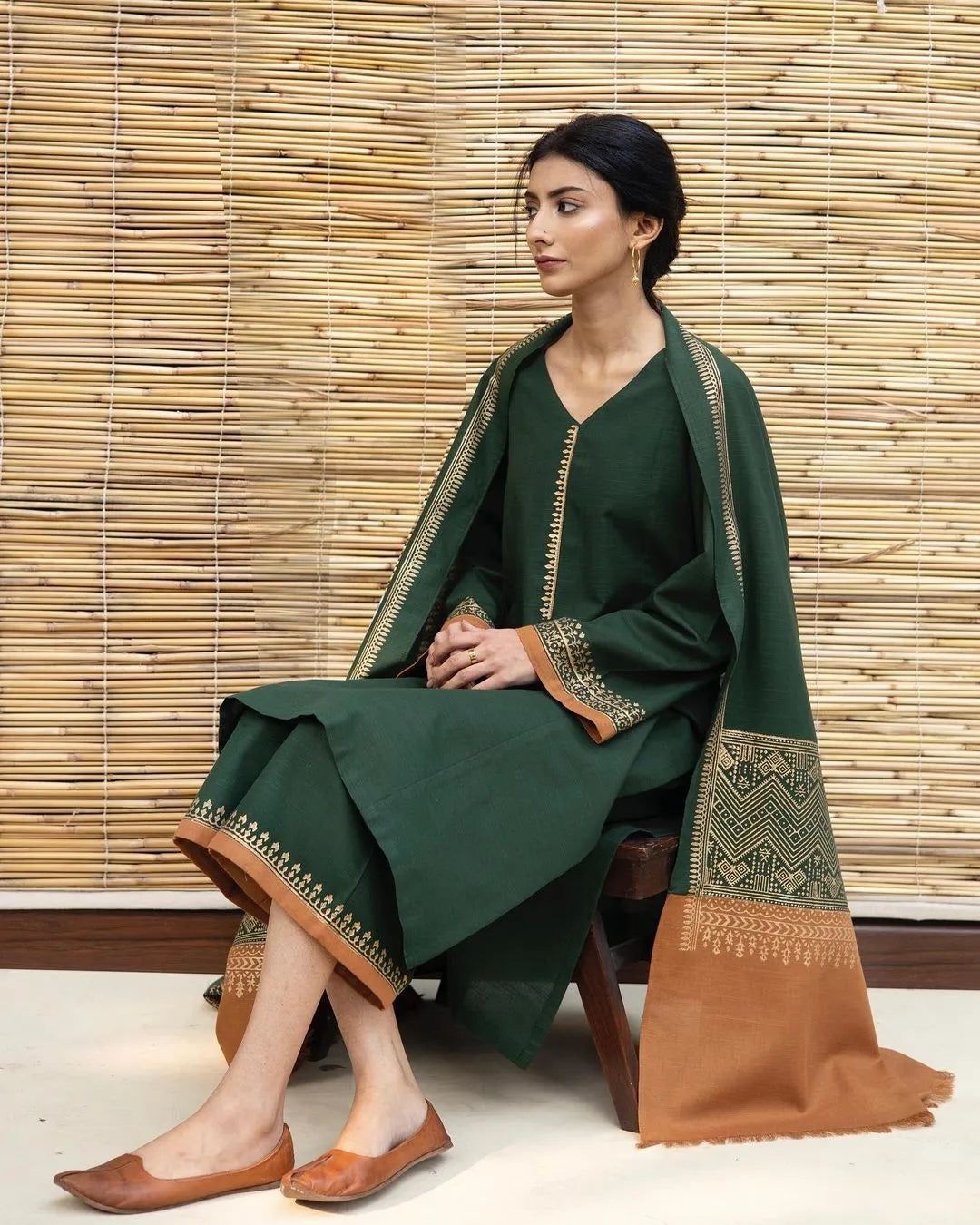 Dhanak 3Pcs Suit with wool shawl