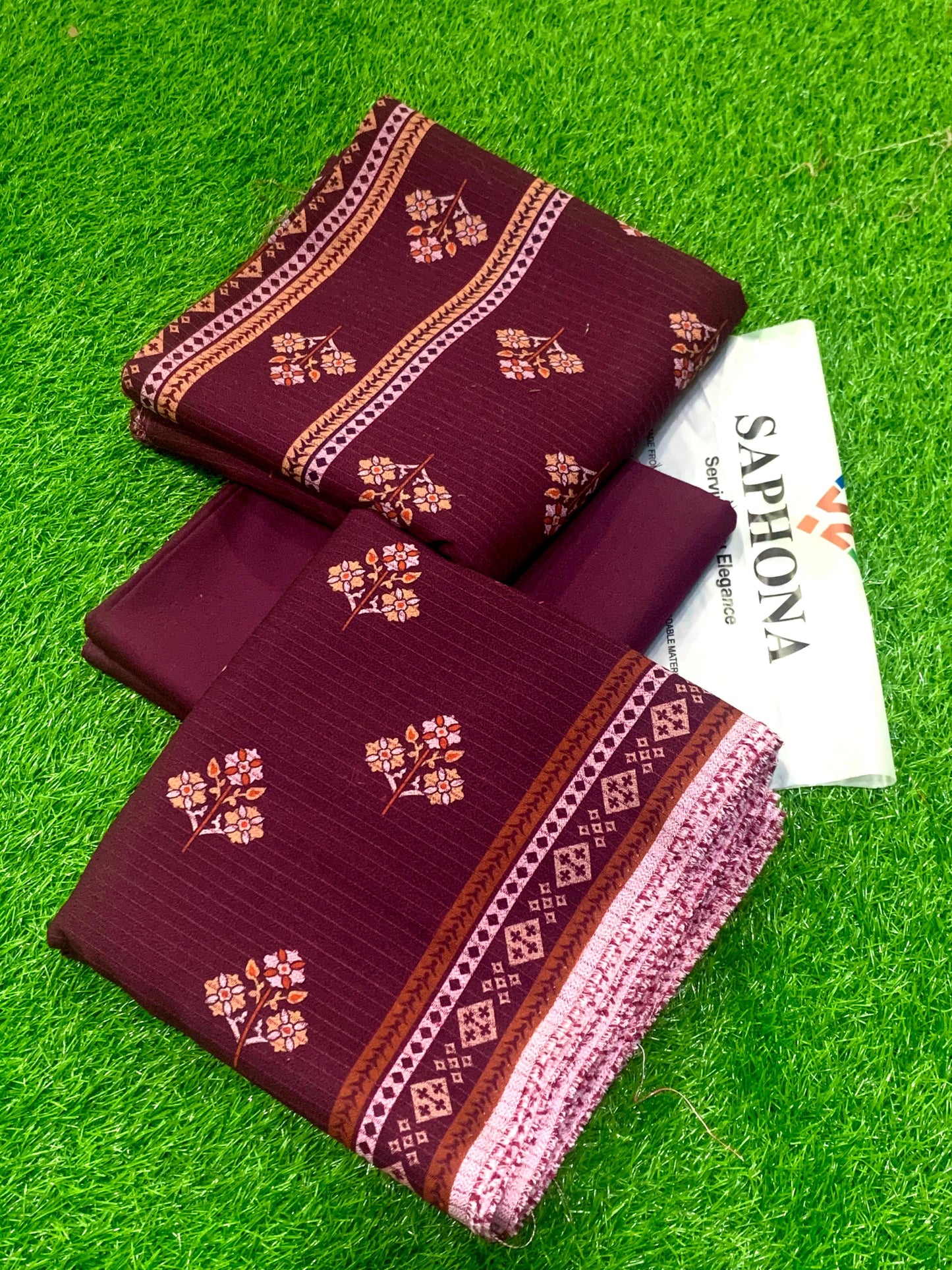 Original saphona Brand Bana Doria Dhanak 3p