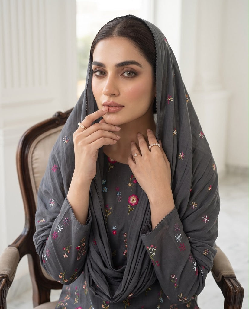 Classic Black | Aneela's Winter Collection Airjet Dhanak Unstitched Suit