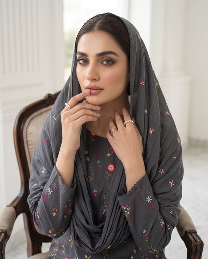 Classic Black | Aneela's Winter Collection Airjet Dhanak Unstitched Suit