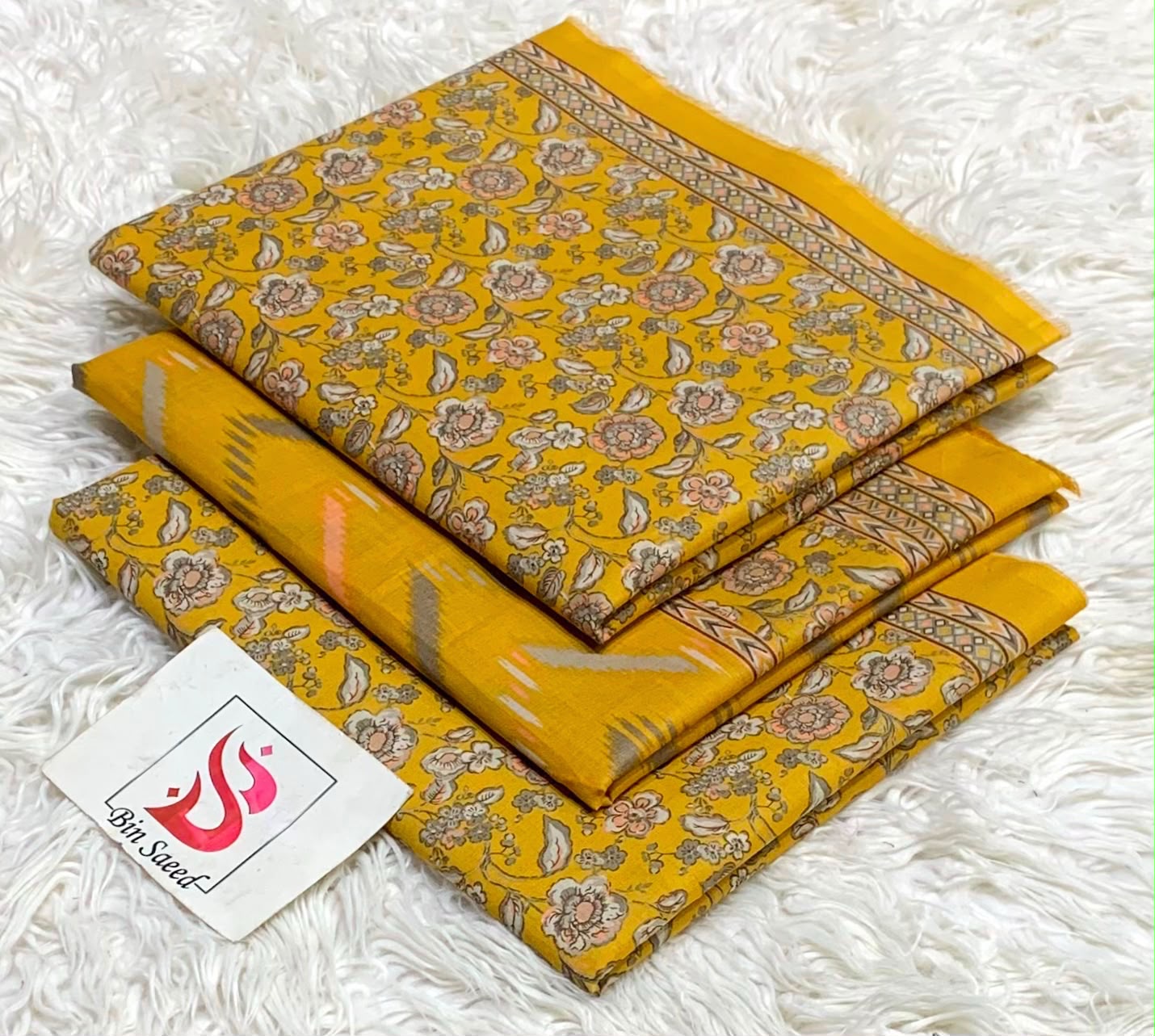 Bin Saeed Lawn 3Pcs (100% Original)