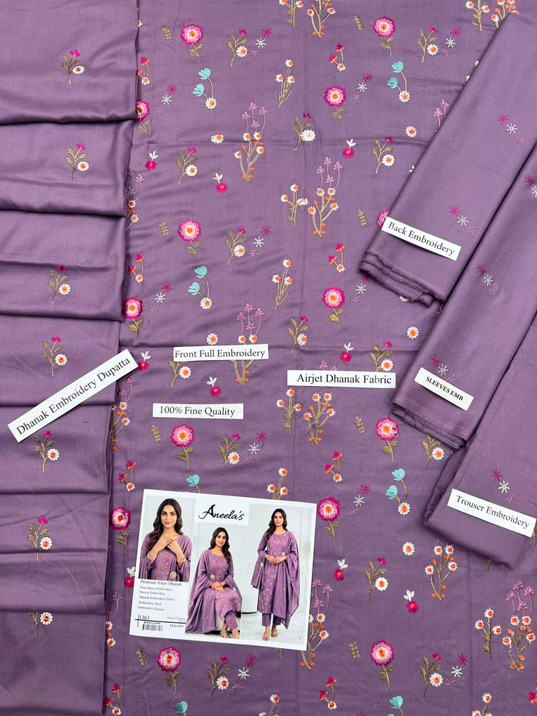 Elegant Mauve Purple | Aneela's Winter Collection Airjet Dhanak Unstitched Suit