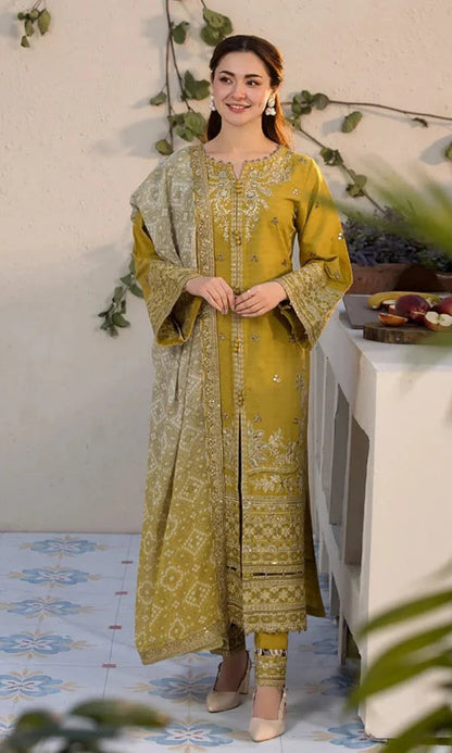 Laam Winter Collection | Embroidered Dhanak 3pc (1311)
