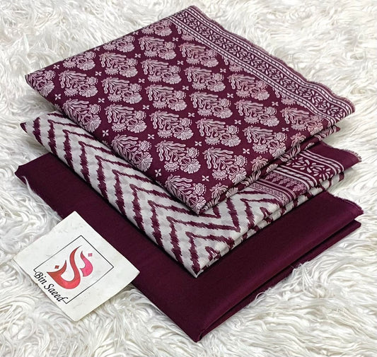 Bin Saeed Lawn 3Pcs (100% Original)