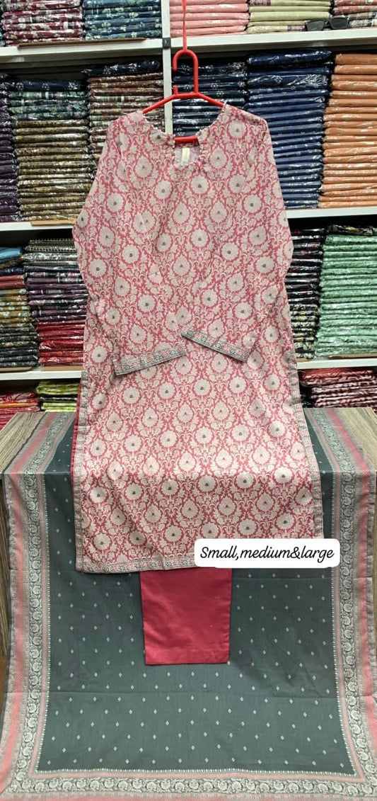Bin saeed original 3pc Lawn Suit Stitched - My Store