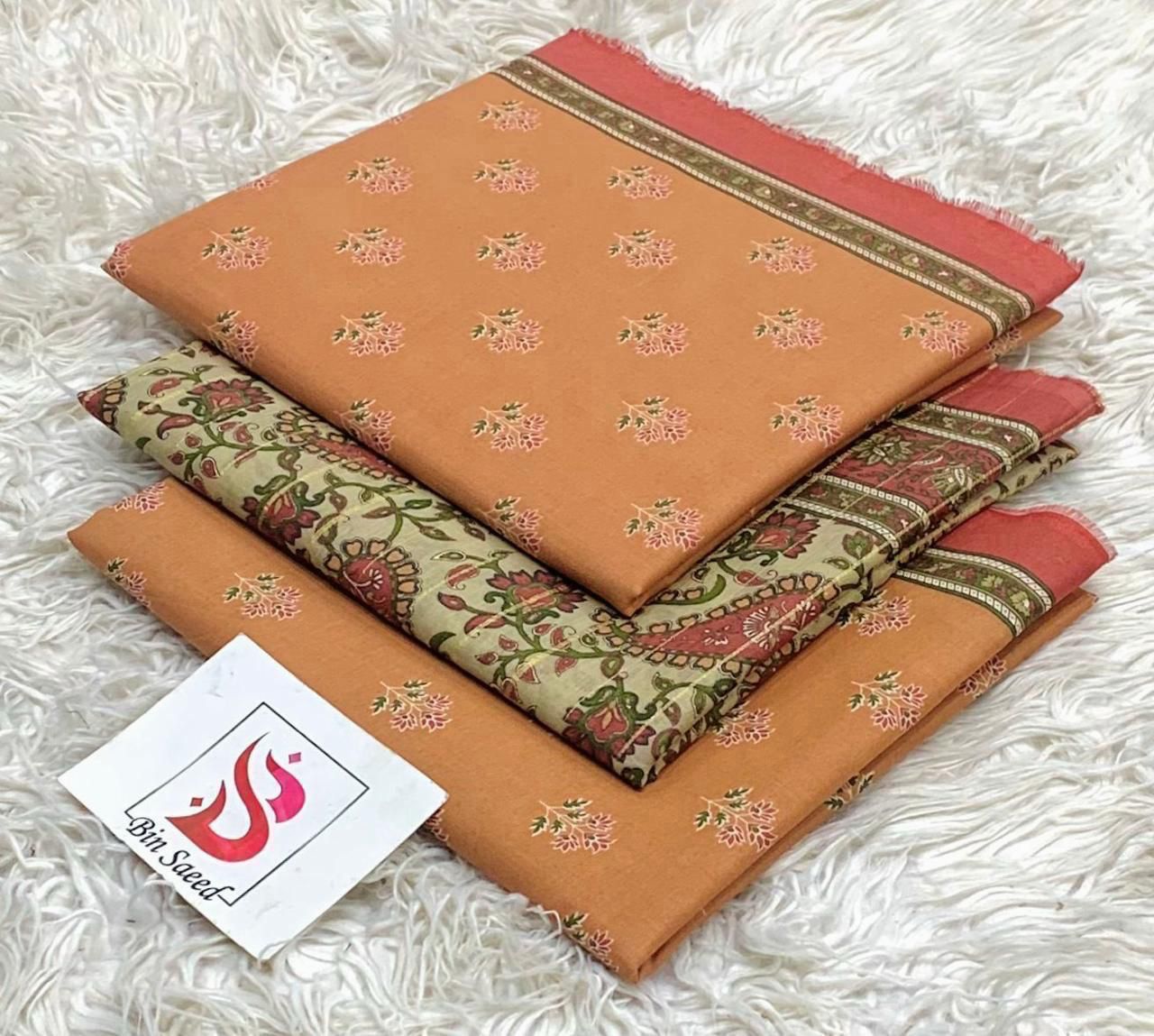 Bin saeed lawn orignal 3Pc