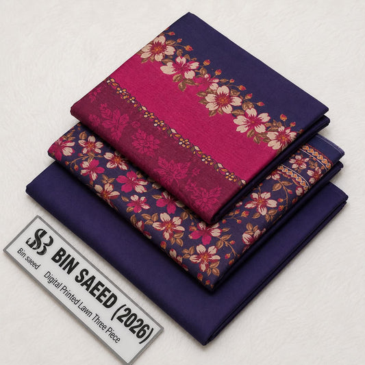 Bin Saeed Lawn 3Pcs (100% Original)