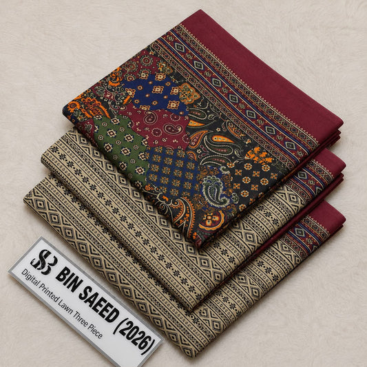 Bin Saeed Lawn 3Pcs (100% Original)