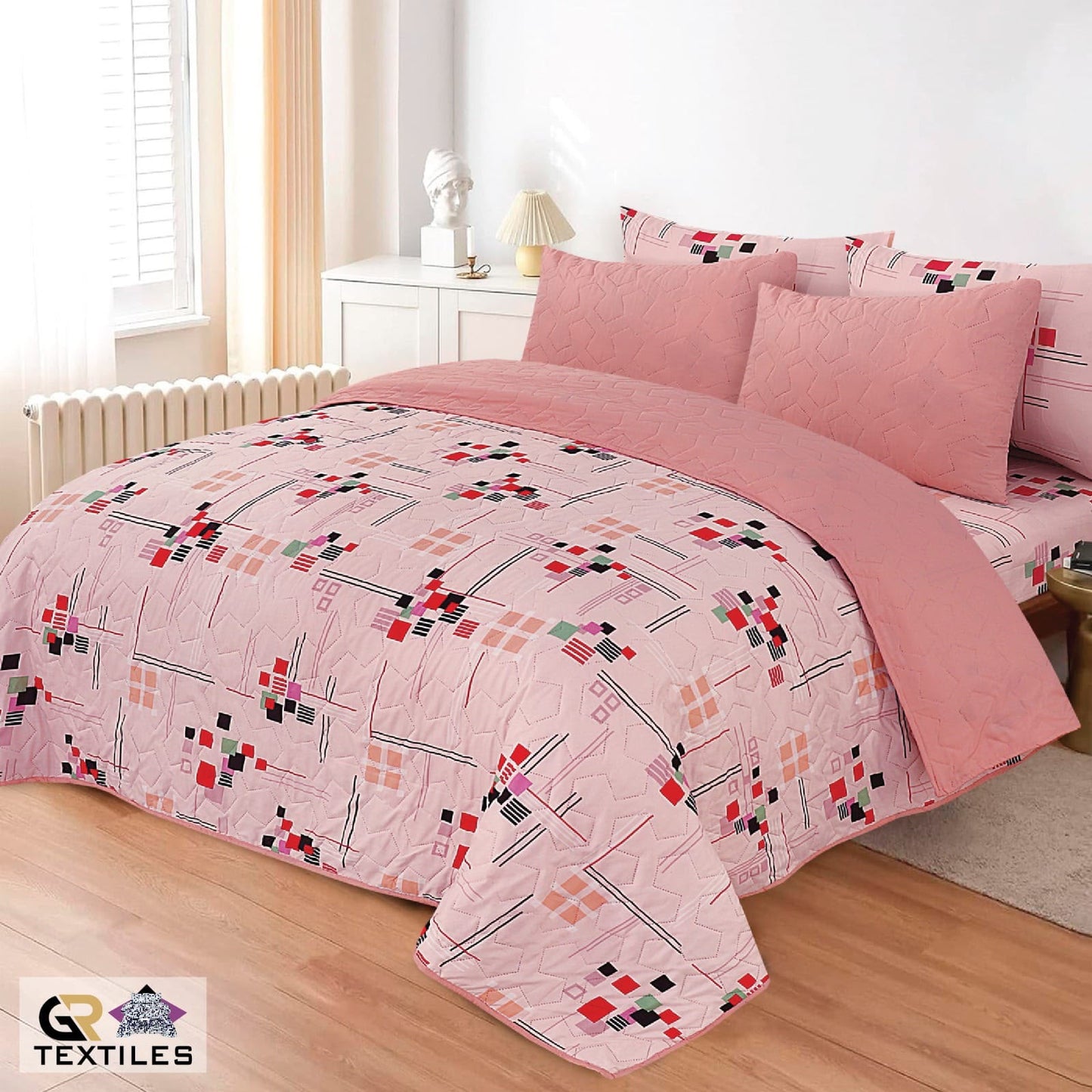 Luxury Bedspread Set 6 Pcs Premium Micro Cotton Quilt Bedding Set King Size