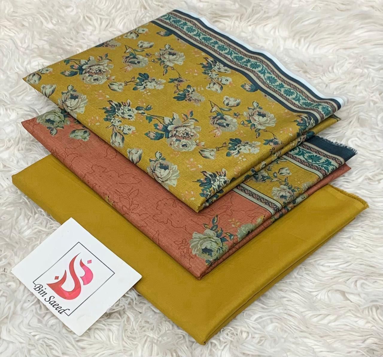 Bin saeed lawn orignal 3Pc