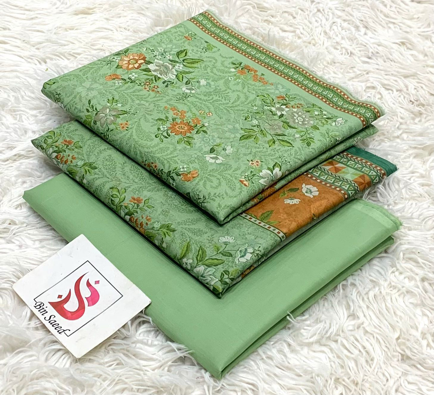 Bin saeed lawn orignal 3Pc
