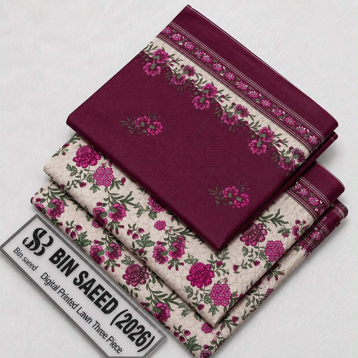 Bin Saeed Lawn Collection 2026 | Original 3 Piece Unstitched Stitched/Ready to wear