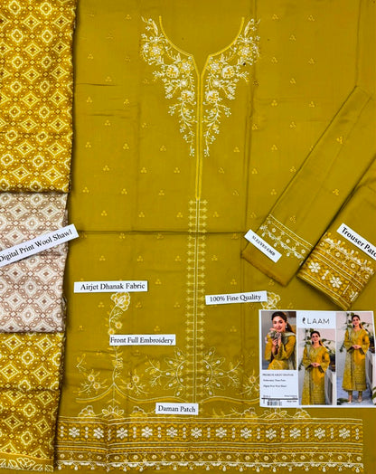 Laam Winter Collection | Embroidered Dhanak 3pc (1311)