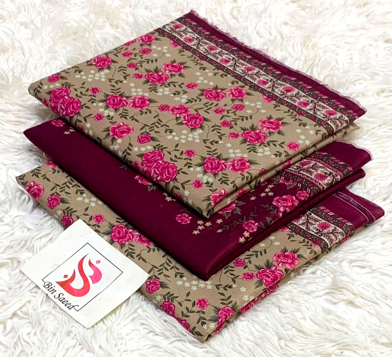 Bin saeed lawn orignal 3Pc - My Store