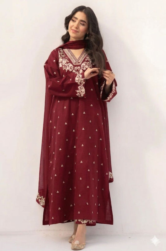 Pezwaan fancy 3pc Lawn Suit 2026
