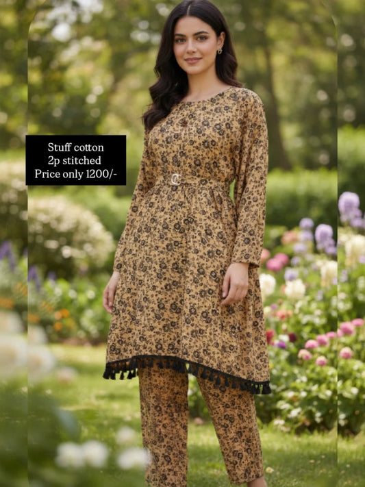 Cotton Two Piece Stiched