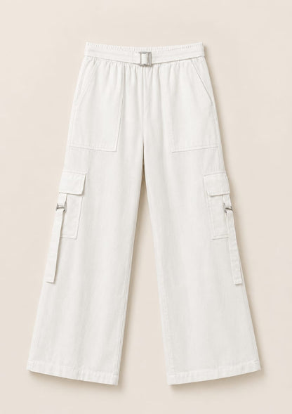 Premium Women’s Cargo Trousers with Belt Style | Stretch Waist | Standard Fit