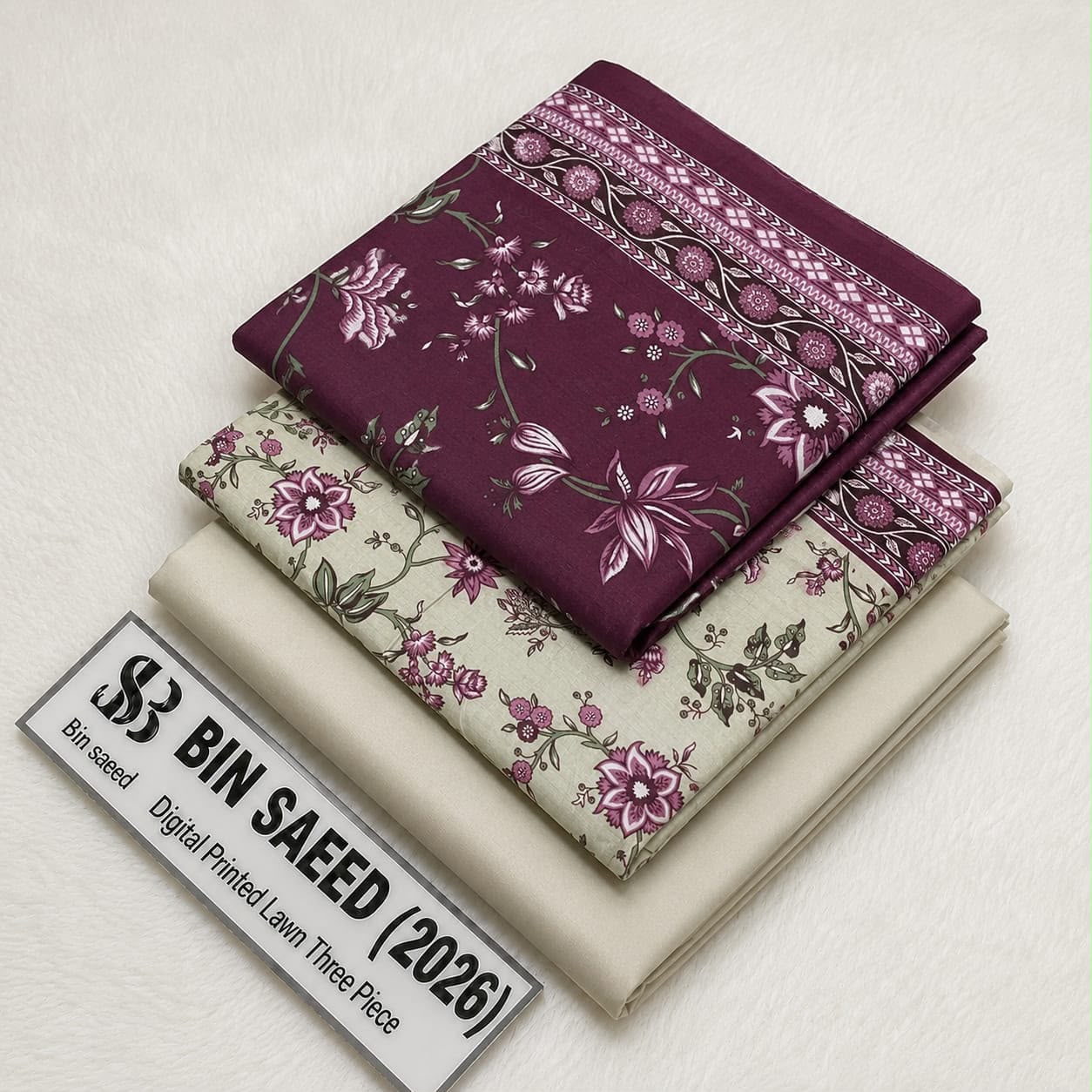 Bin Saeed Lawn Collection 2026 | Original 3 Piece Unstitched Stitched/Ready to wear