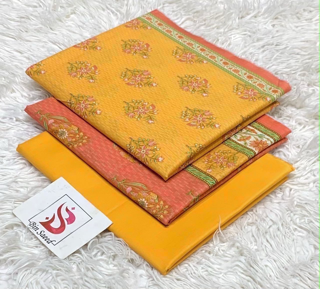 Bin Saeed Lawn 3Pcs (100% Original)