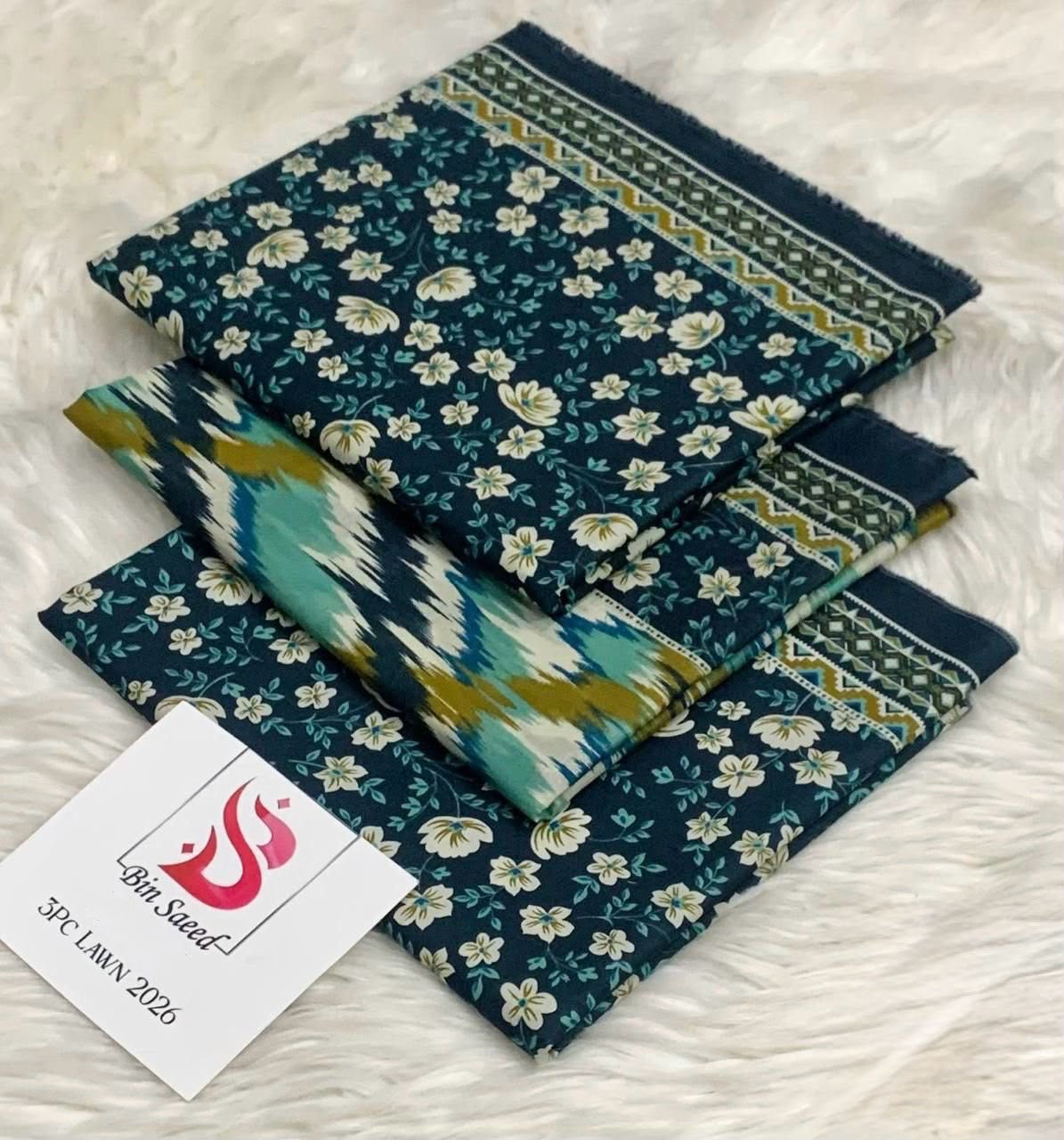 Bin Saeed Lawn Collection 2026 | Original 3 Piece Unstitched Stitched/Ready to wear