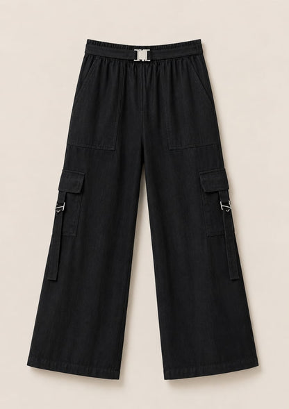 Premium Women’s Cargo Trousers with Belt Style | Stretch Waist | Standard Fit