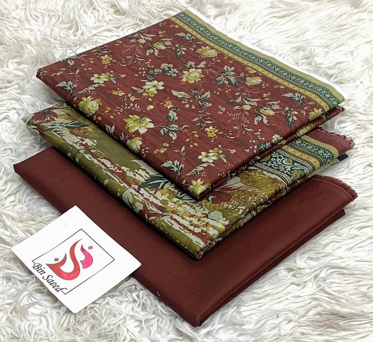 Bin saeed lawn orignal 3Pc
