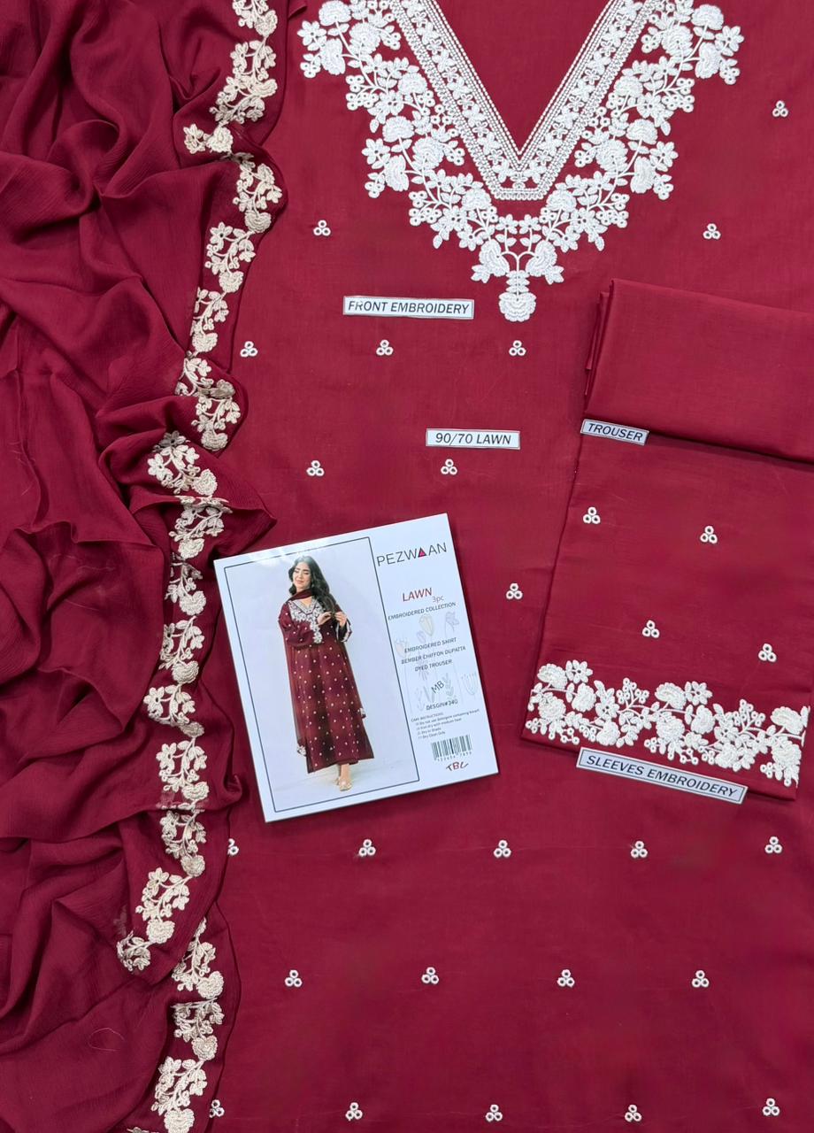 Pezwaan fancy 3pc Lawn Suit 2026