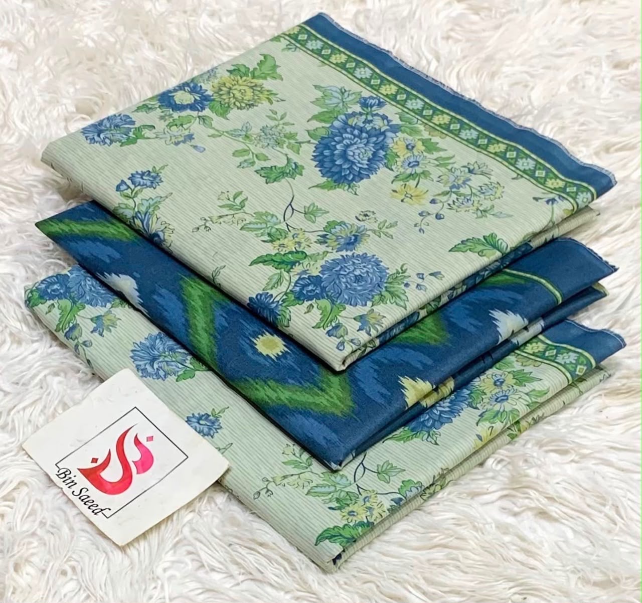 Bin Saeed Lawn 3Pcs (100% Original)