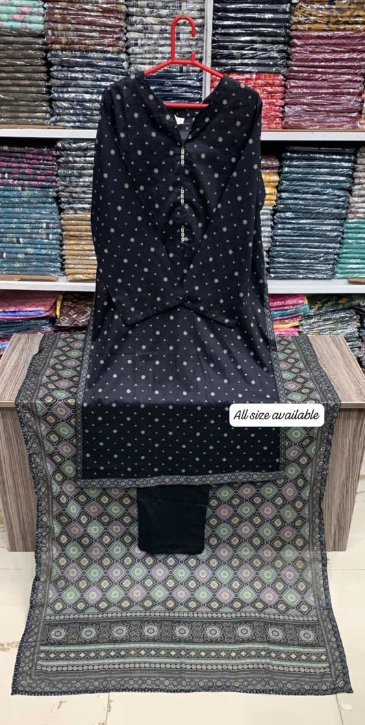 Bin saeed original 3pc Lawn Suit Stitched