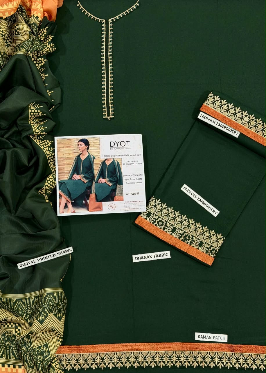 Dyot Dhanak 3pc: Winter Collection Sale on Brands