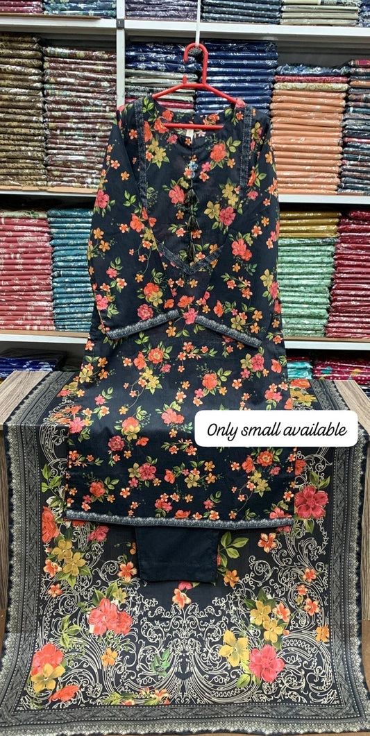 Bin saeed original 3pc Lawn Suit Stitched
