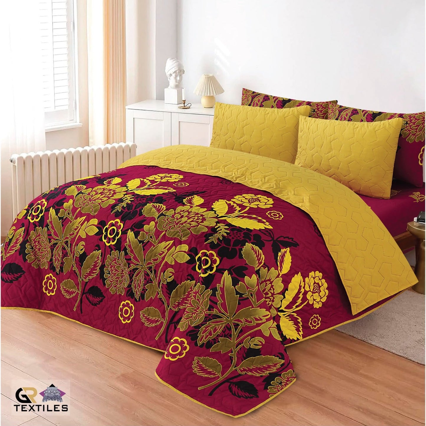Luxury Bedspread Set 6 Pcs Premium Micro Cotton Quilt Bedding Set King Size