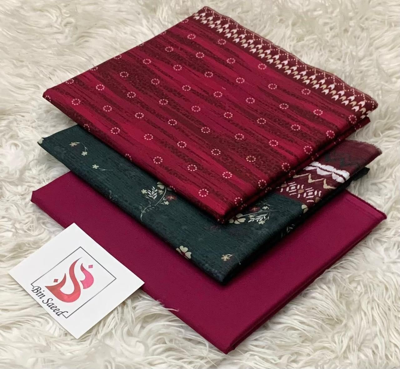 Bin Saeed Lawn Collection 2026 | Original 3 Piece Unstitched Stitched/Ready to wear