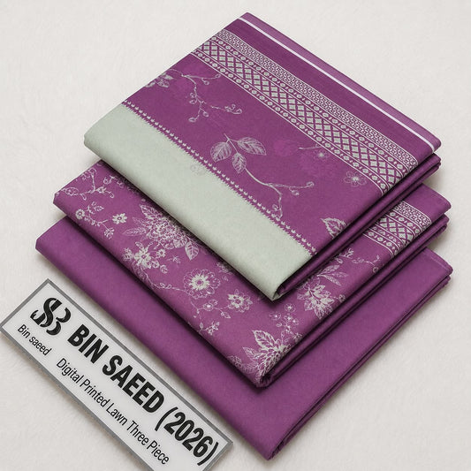 Bin Saeed Lawn 3Pcs (100% Original)