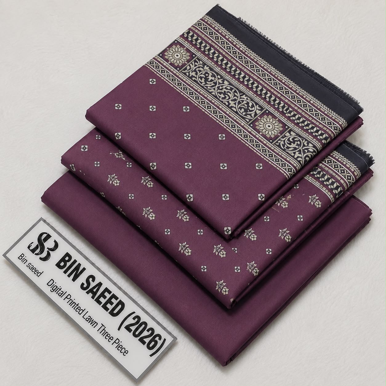 Bin Saeed Lawn 3Pcs (100% Original)