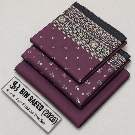 Bin Saeed Lawn 3Pcs (100% Original)