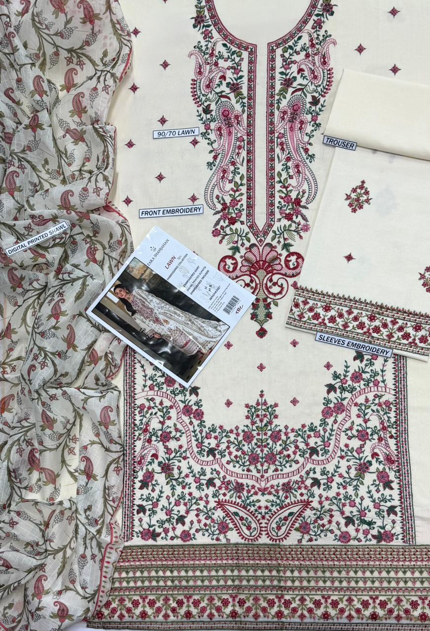 Asim Jofa Pour Lawn Embroidered Lawn Suit 9070 with Digital Printed