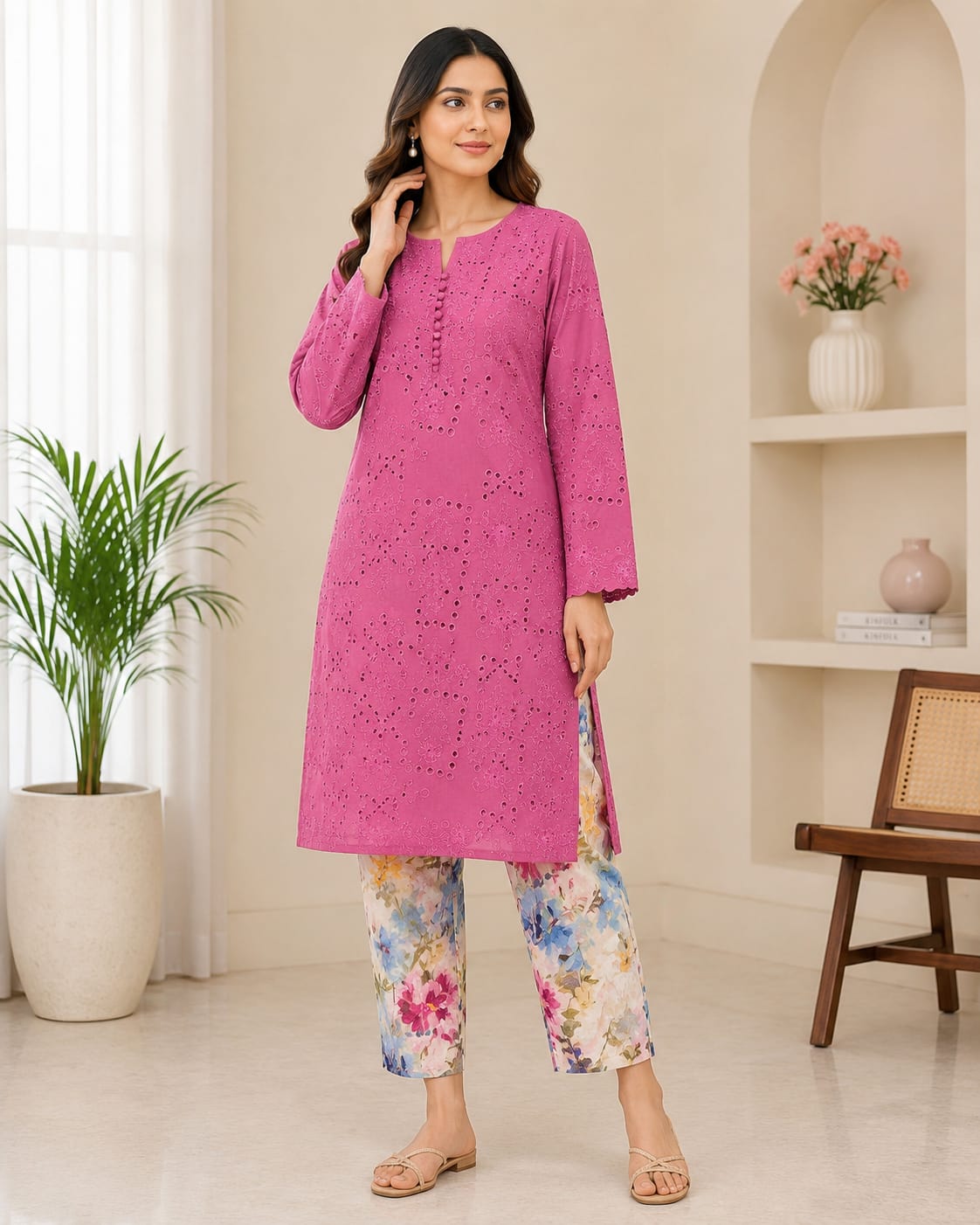 Chicken Kari shirt with printed trouser( 2Pc Bonanza)
