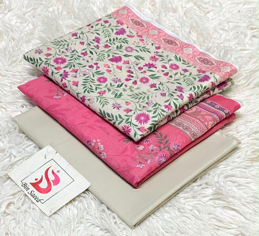 Bin Saeed Lawn 3Pcs (100% Original)