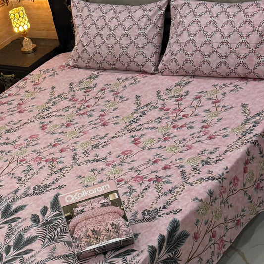 Premium Cotton King Size Bedsheet Set | 3-Piece Printed Gift Pack