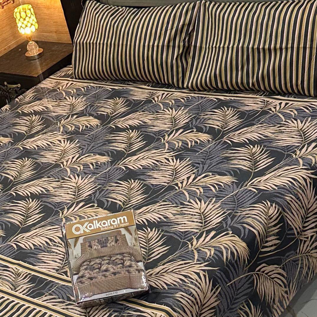 Premium Cotton King Size Bedsheet Set | 3-Piece Printed Gift Pack
