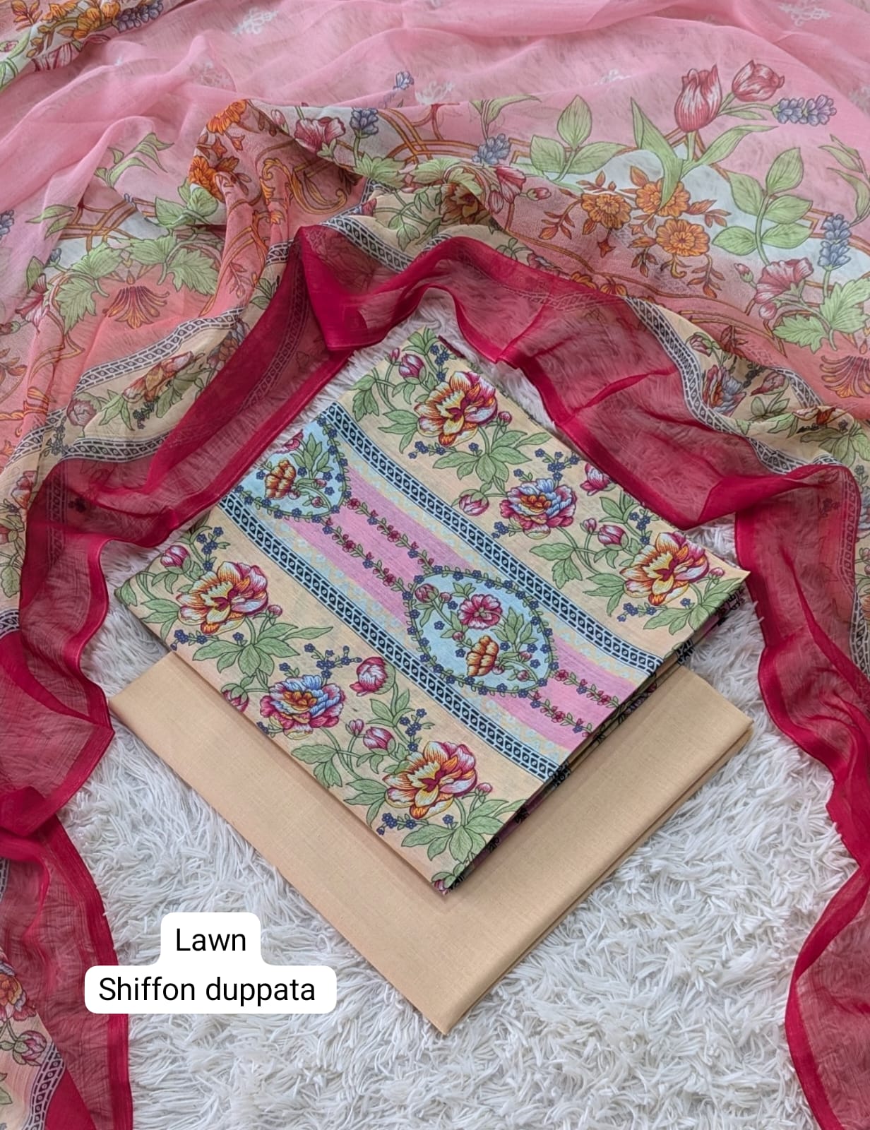 Digital Printed Lawn Suit with Chiffon Dupatta | Summer sale | Branded lawn | 3Pc - My Store
