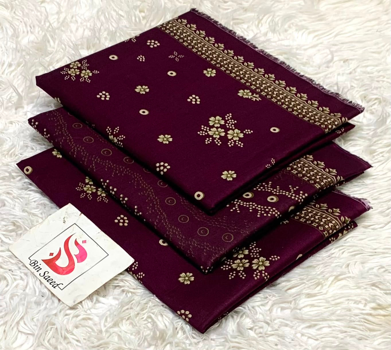 Bin Saeed Lawn 3Pcs (100% Original)