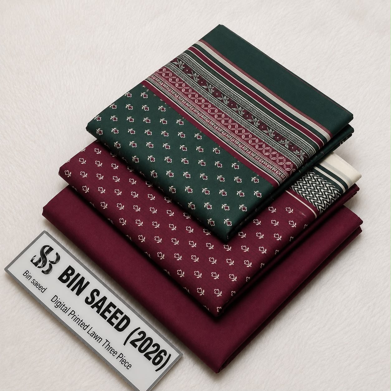 Bin Saeed Lawn 3Pcs (100% Original)