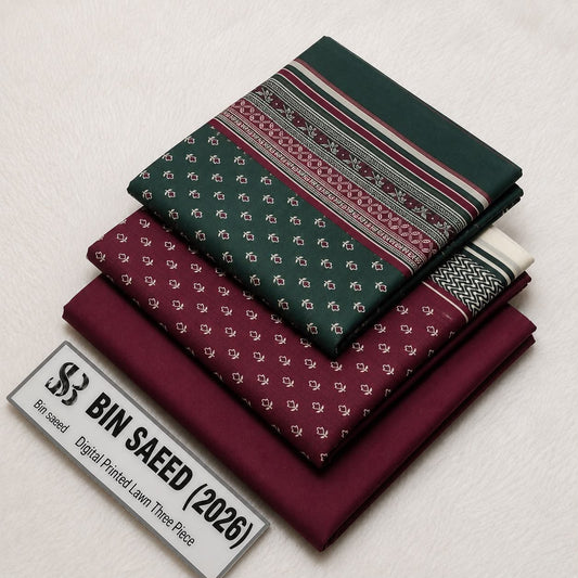 Bin Saeed Lawn 3Pcs (100% Original)